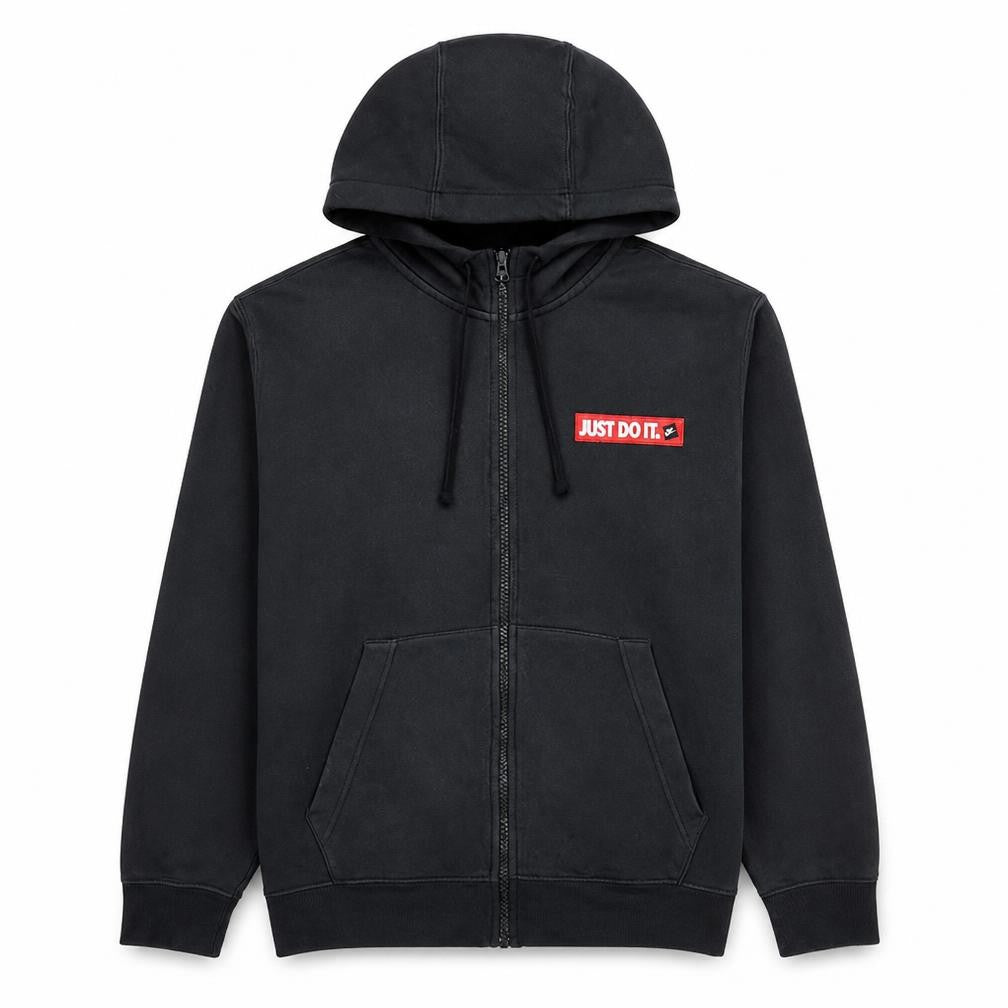 Nike Men's Black Full Zip Hoodie L Sportswear Just Do It Fleece