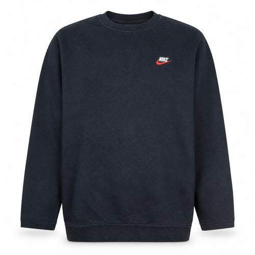 Nike Mens Black L Sweatshirt Crew Neck Cotton Blend Classic Style