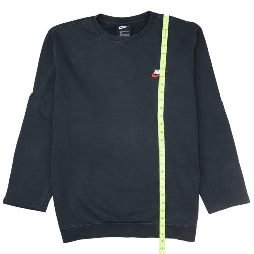 Nike Mens Black L Sweatshirt Crew Neck Cotton Blend Classic Style