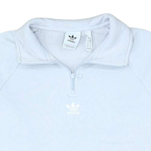 Adidas Men's White 1/4 Zip Sweatshirt Size M Pullover Cotton Blend