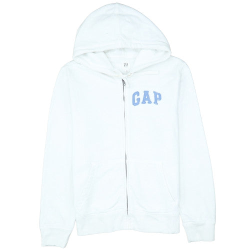 GAP Mens White Full Zip Hoodie M USA Flag Logo Sweatshirt