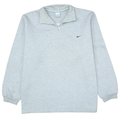 Nike Men's Grey 1/4 Zip Sweatshirt Medium Regular Fit