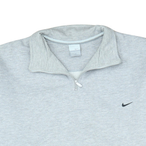 Nike Men's Grey 1/4 Zip Sweatshirt Medium Regular Fit