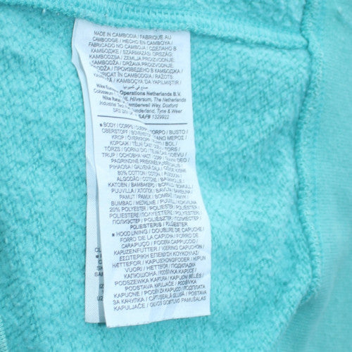 Nike Women’s Blue Pullover Hoodie L Relaxed Fit Cotton Blend