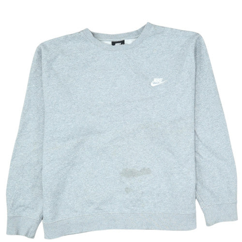 Nike Mens Grey Crew Neck Fleece Sweatshirt L Regular Fit