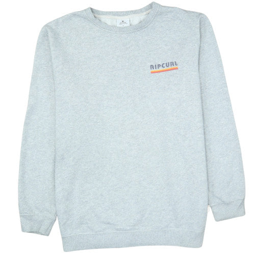 Rip Curl Mens Grey XL Crew Neck Fleece Pullover Sweatshirt