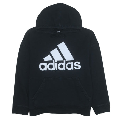 Adidas Men's Black XL Pullover Hoodie with Logo and Pockets