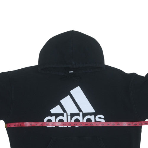 Adidas Men's Black XL Pullover Hoodie with Logo and Pockets