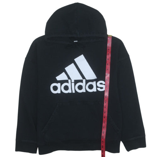 Adidas Men's Black XL Pullover Hoodie with Logo and Pockets
