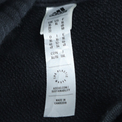 Adidas Men's Black XL Pullover Hoodie with Logo and Pockets