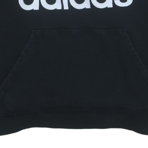 Adidas Men's Black XL Pullover Hoodie with Logo and Pockets