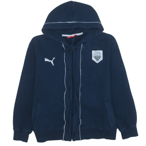 Puma Men’s Blue Full Zip Hoodie M Preston North End Football Sportswear
