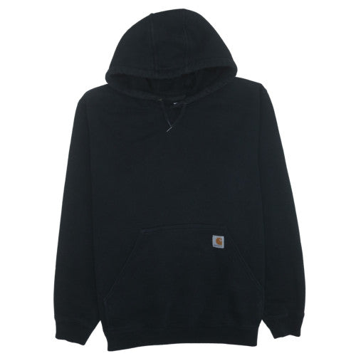 Carhartt Mens Black Pullover Hoodie L Loose Fit Fleece Sweatshirt