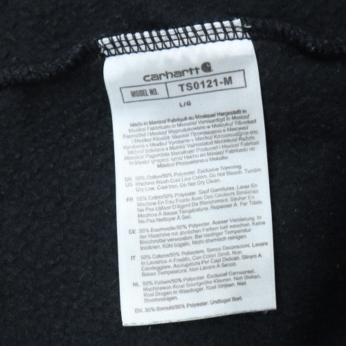 Carhartt Mens Black Pullover Hoodie L Loose Fit Fleece Sweatshirt