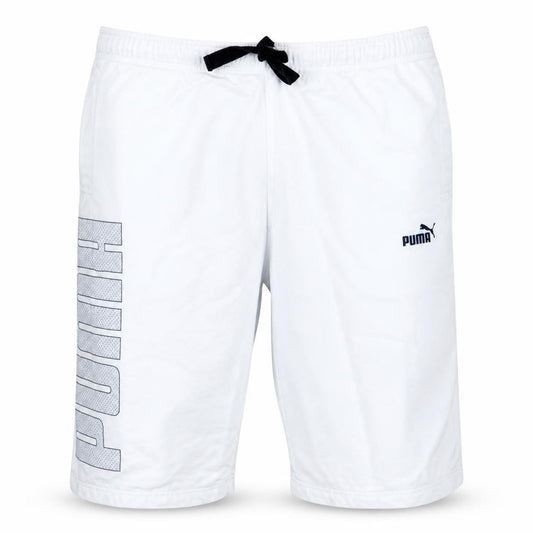 Puma Men’s White Sweat Shorts M Elastic Waist Casual Sportswear