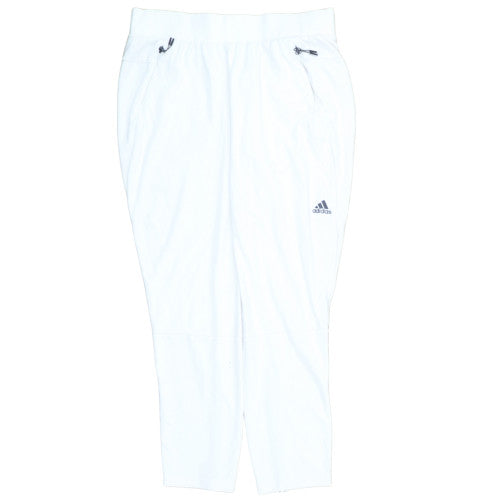 Adidas Womens White Jogger Trousers Size L Lightweight Sports Pants