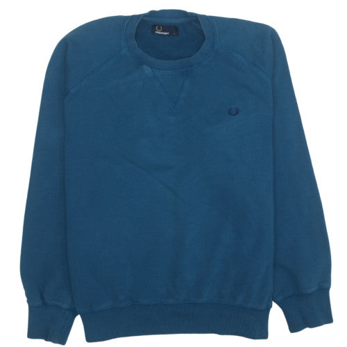 Fred Perry Men's Blue Cotton Crew Neck Sweatshirt Size L