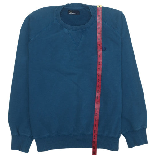 Fred Perry Men's Blue Cotton Crew Neck Sweatshirt Size L