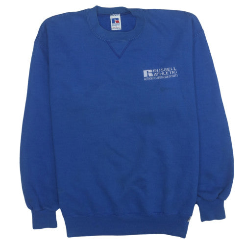 Russell Athletic Men's Blue Pullover Sweatshirt L Crew Neck Fleece Vintage