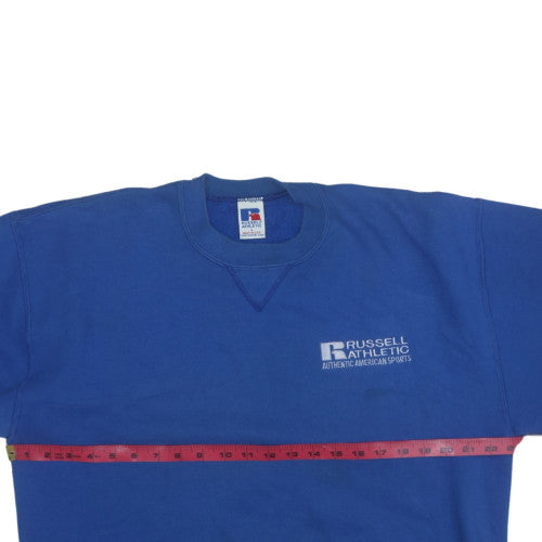 Russell Athletic Men's Blue Pullover Sweatshirt L Crew Neck Fleece Vintage