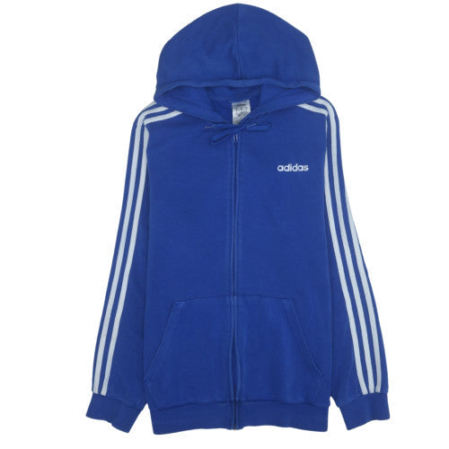 Adidas Mens Blue Full Zip Hoodie Size M Sports Fleece Sweatshirt