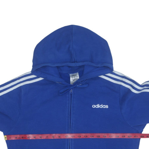 Adidas Mens Blue Full Zip Hoodie Size M Sports Fleece Sweatshirt