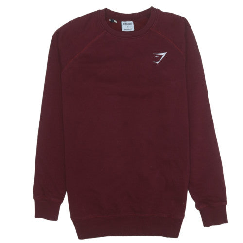 Gymshark Men's Red Crew Neck Pullover Sweatshirt Size S