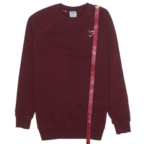 Gymshark Men's Red Crew Neck Pullover Sweatshirt Size S