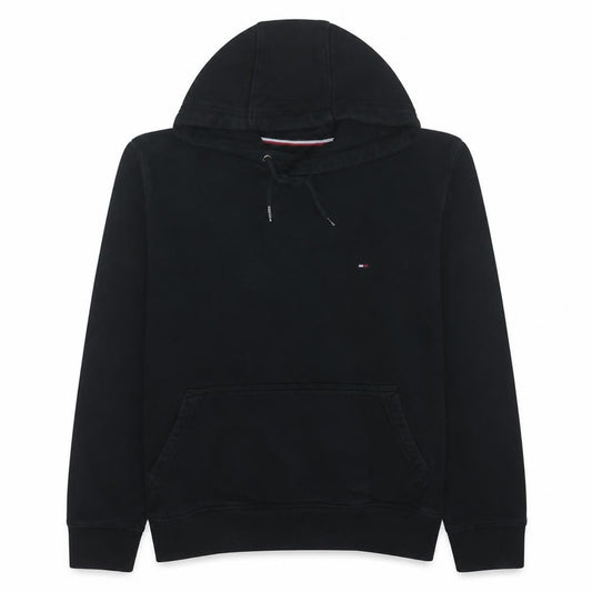 Front view of Tommy Hilfiger Women's Black Medium Pullover Hoodie