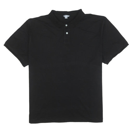 Calvin Klein Men's Black Cotton Polo Shirt XL Regular Fit
