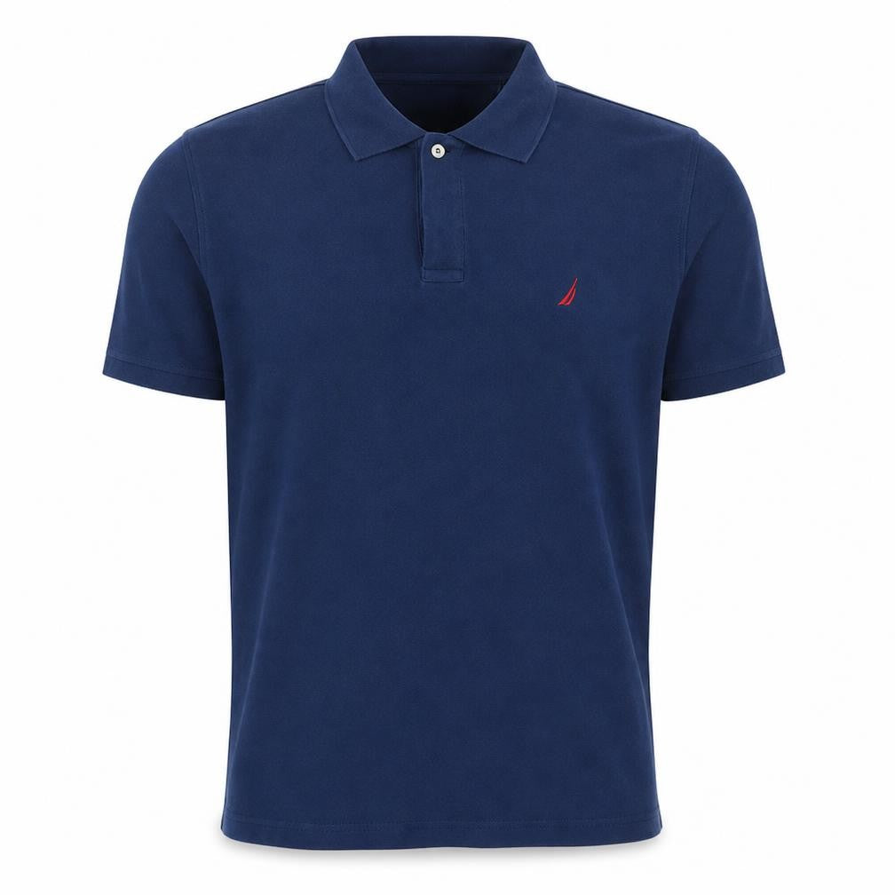 Front view of Nautica Men's Blue XL True Deck Cotton Polo Shirt