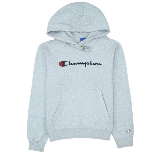 Champion Women’s Grey Pullover Hoodie Medium Cotton Blend Logo