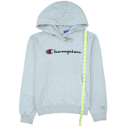 Champion Women’s Grey Pullover Hoodie Medium Cotton Blend Logo