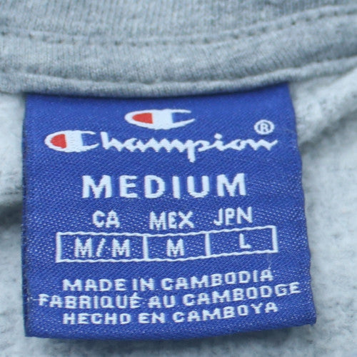 Champion Women’s Grey Pullover Hoodie Medium Cotton Blend Logo