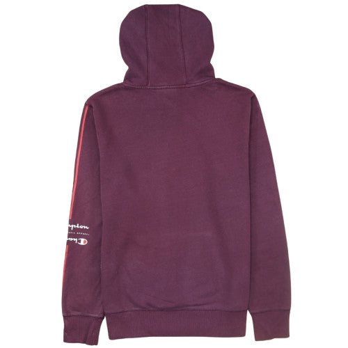 Champion Men's Burgundy Hoodie L Pullover Athletic Logo Cotton Blend