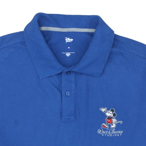 Disney Store Men’s Blue Mickey Mouse Walt Disney Studios Polo 2XL Cotton