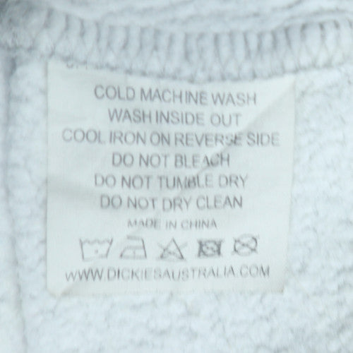 Dickies Men's Grey XL Pullover Hoodie Logo Fleece Sweatshirt