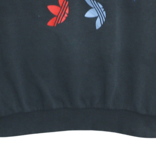 Adidas Womens Black Multicolour Logo Sweatshirt Size 8 Pullover