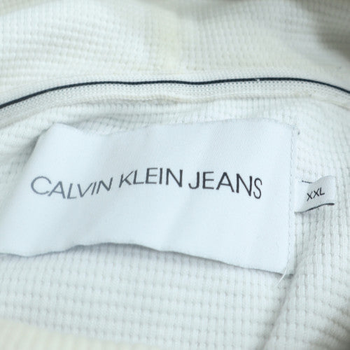 Calvin Klein Jeans Men's White Pullover Hoodie 2XL