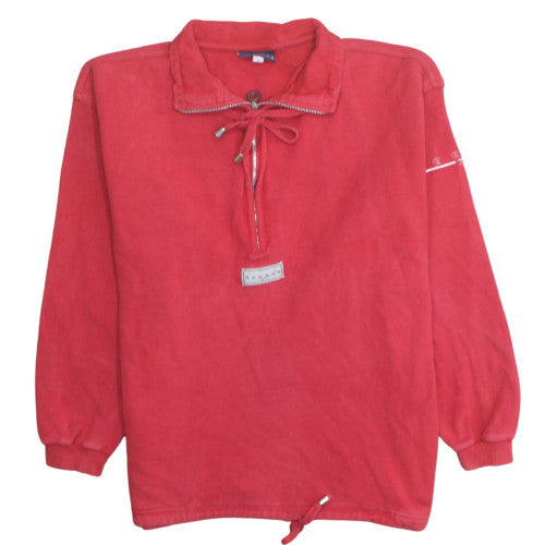 Reebok Women Red Pullover Sweatshirt Size 14 Lace-Up Collar