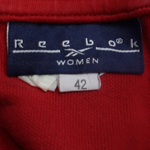 Reebok Women Red Pullover Sweatshirt Size 14 Lace-Up Collar