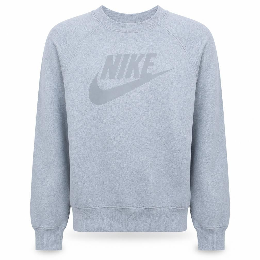 Front view of Nike Men's Grey Small Pullover Crew Neck Sweatshirt