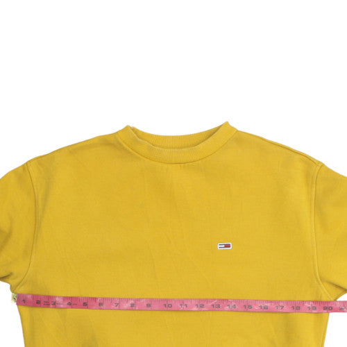 Tommy Jeans Womens Yellow Crew Neck Pullover Sweatshirt Size S