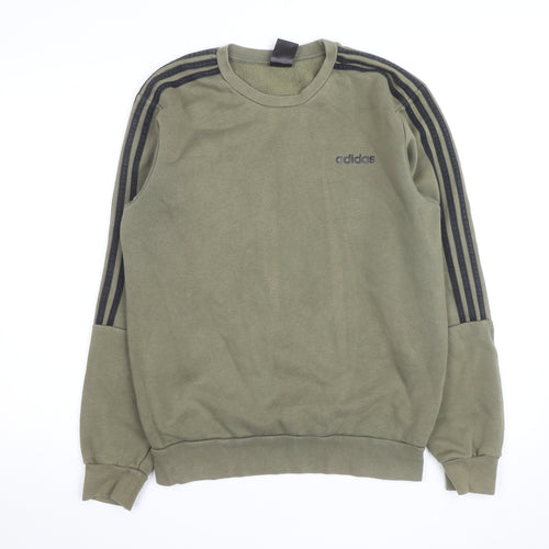 Adidas Men's Green Pullover Sweatshirt Medium Crew Neck