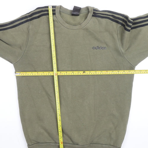 Adidas Men's Green Pullover Sweatshirt Medium Crew Neck