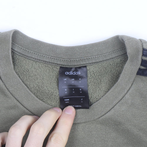 Adidas Men's Green Pullover Sweatshirt Medium Crew Neck
