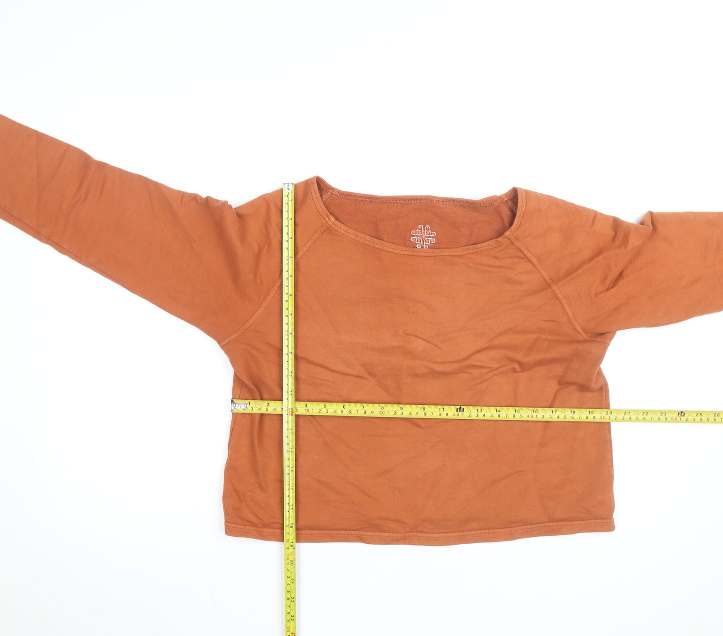 Gossypium Women’s Brown Organic Cotton Long Sleeve Pullover Sweatshirt Size 14