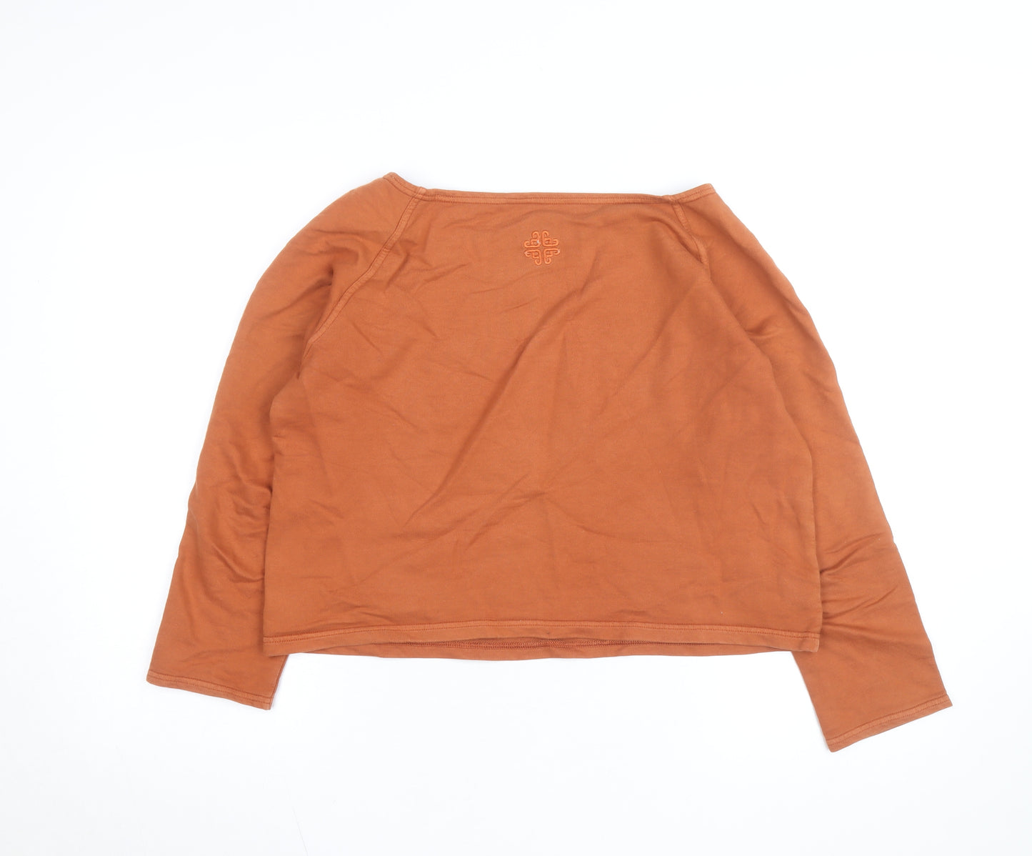 Gossypium Women’s Brown Organic Cotton Long Sleeve Pullover Sweatshirt Size 14