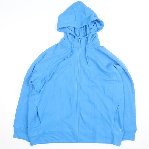 Marks and Spencer Mens Blue Full Zip Hoodie Size L Cotton