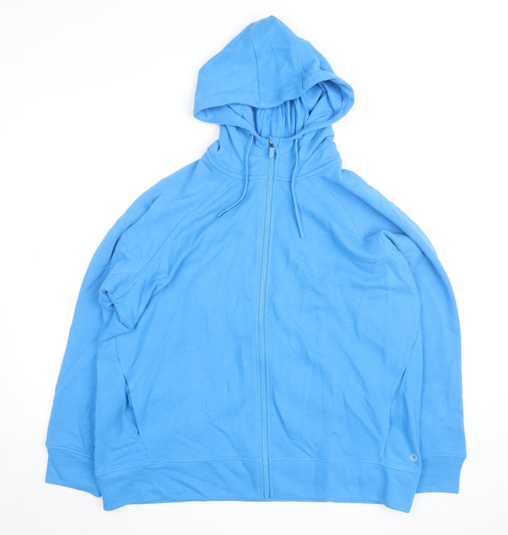 Marks and Spencer Mens Blue Full Zip Hoodie Size L Cotton